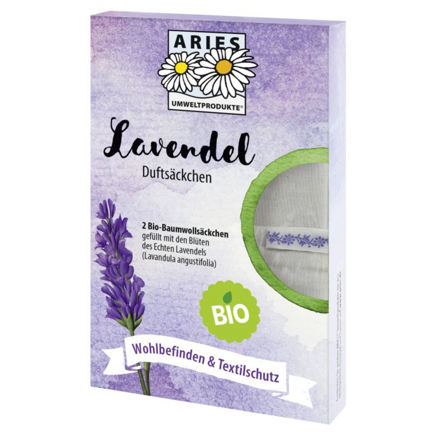 ARIES® Bio Lavendel Duftsäckchen 2er Set