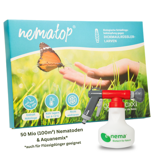 SET: Nematop - Nematoden gegen Dickmaulrüssler - Pfl.Reg.Nr. 2730 PLUS Aquanemix